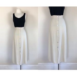 vintage 90s buttermilk button front skirt minimalist normcore maxi grung…